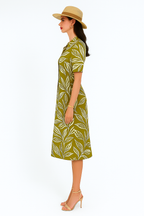 Tropical Green Floral Print Maxi Long Dress
