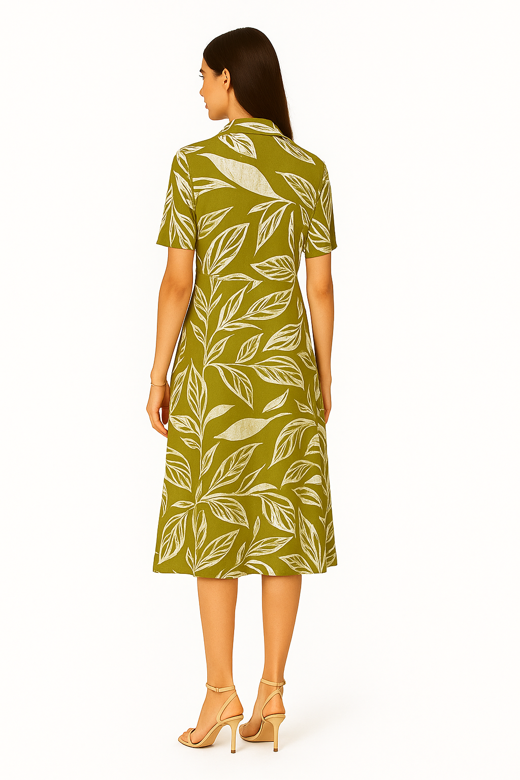 Tropical Green Floral Print Maxi Long Dress