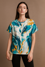 Azure burst Print Top