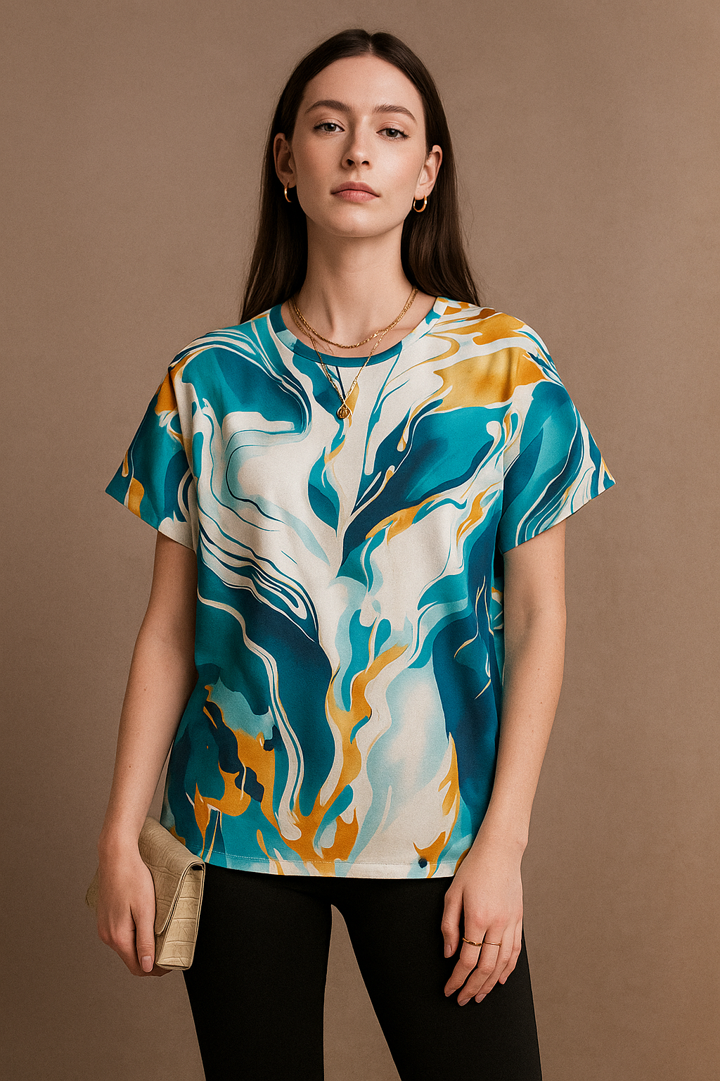Azure burst Print Top