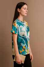 Azure burst Print Top