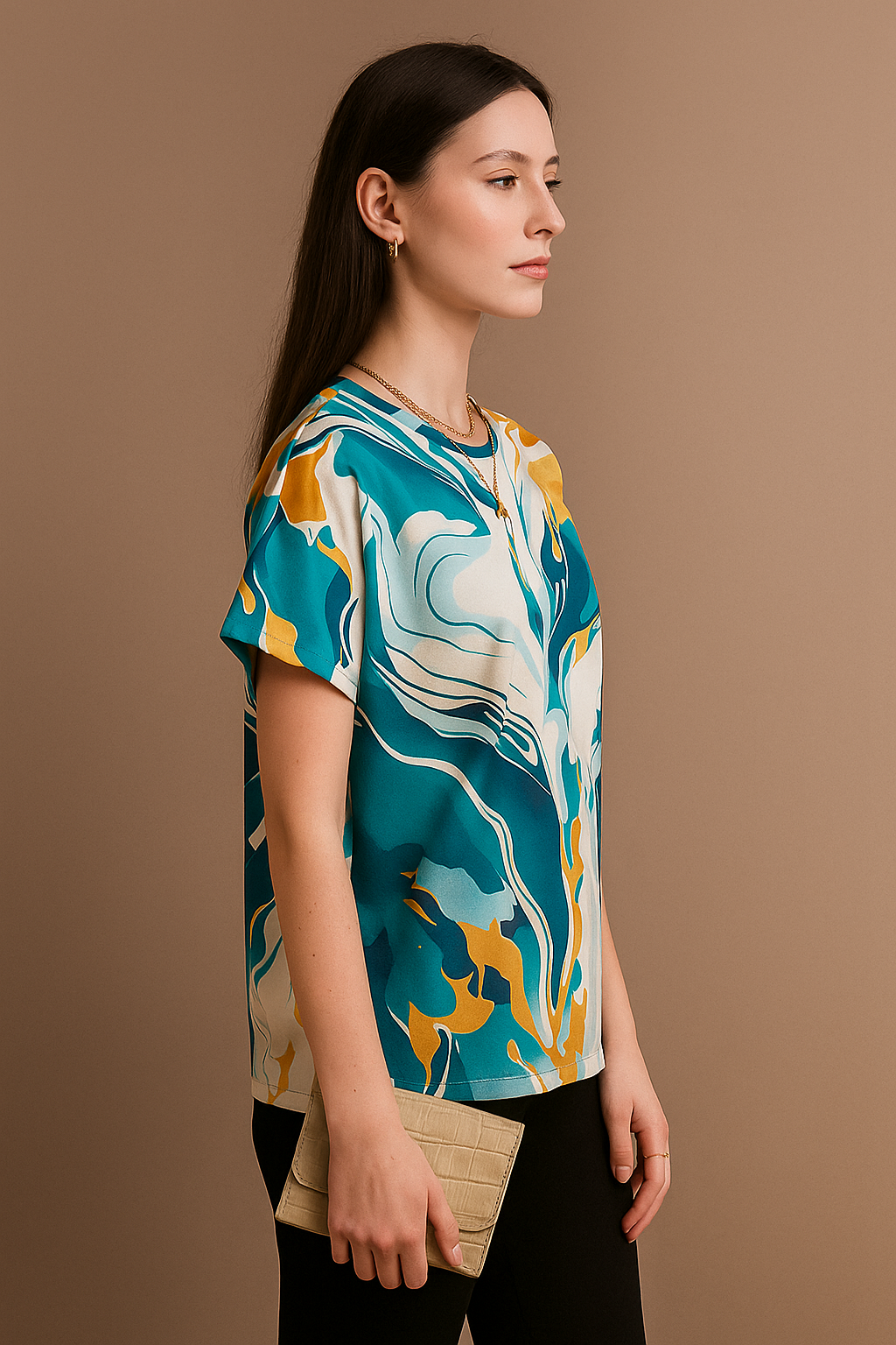 Azure burst Print Top