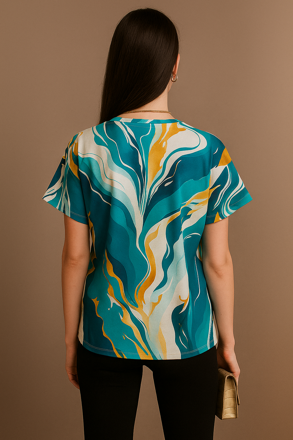 Azure burst Print Top