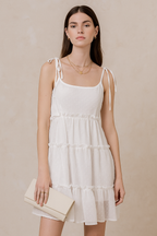 Ivory Whimsy Textured Mini Dress