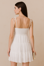 Ivory Whimsy Textured Mini Dress