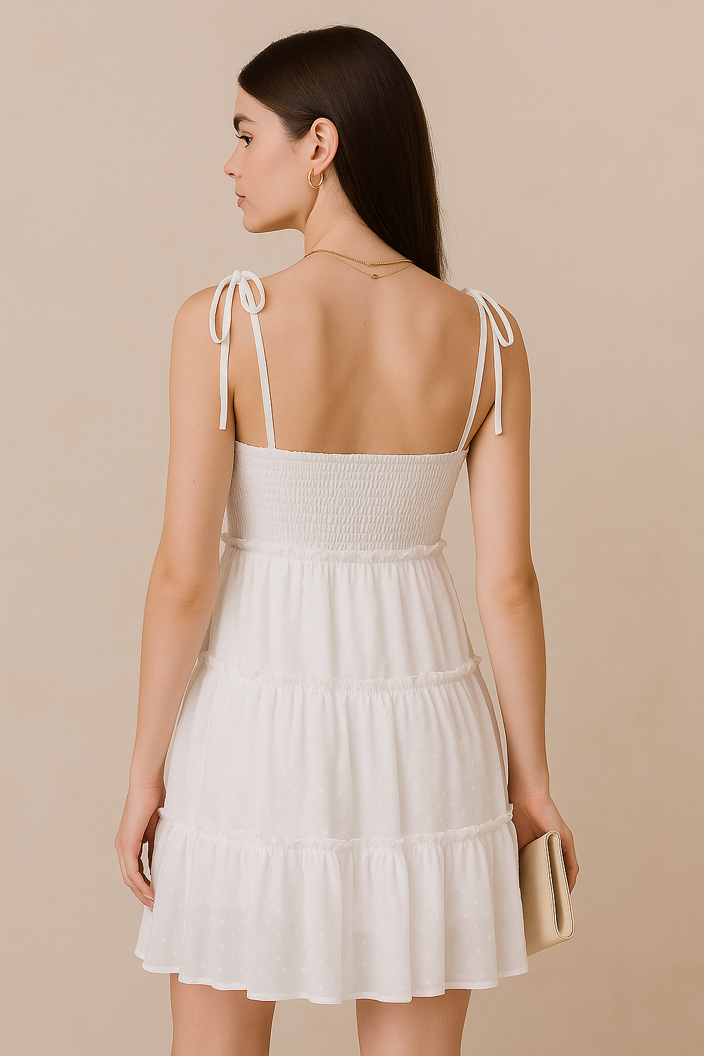 Ivory Whimsy Textured Mini Dress