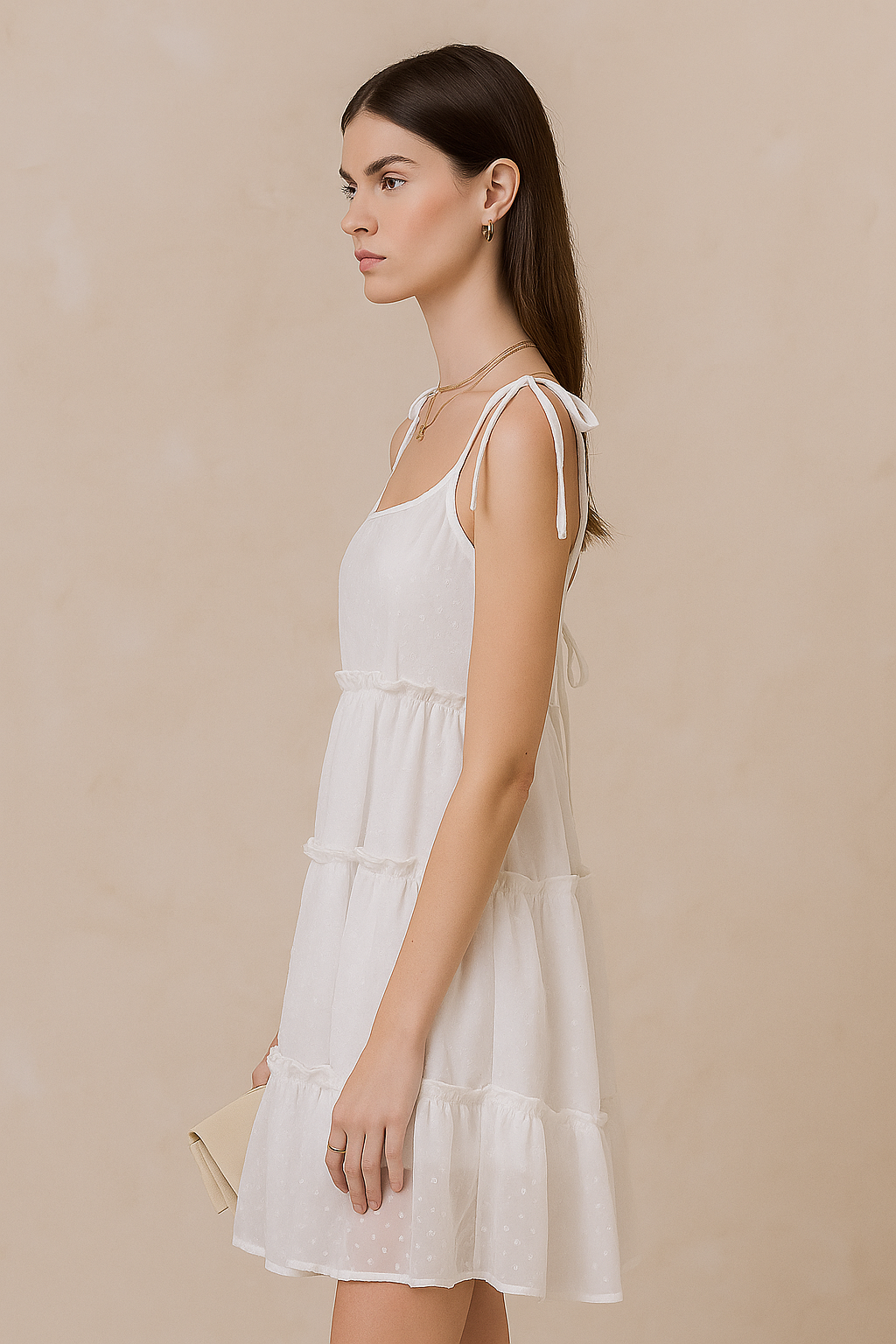 Ivory Whimsy Textured Mini Dress