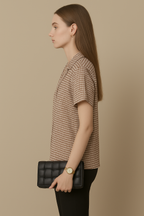 Houndstooth Cotton Short Sleeve Shirt