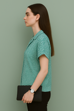 Houndstooth Cotton Short Sleeve Shirt