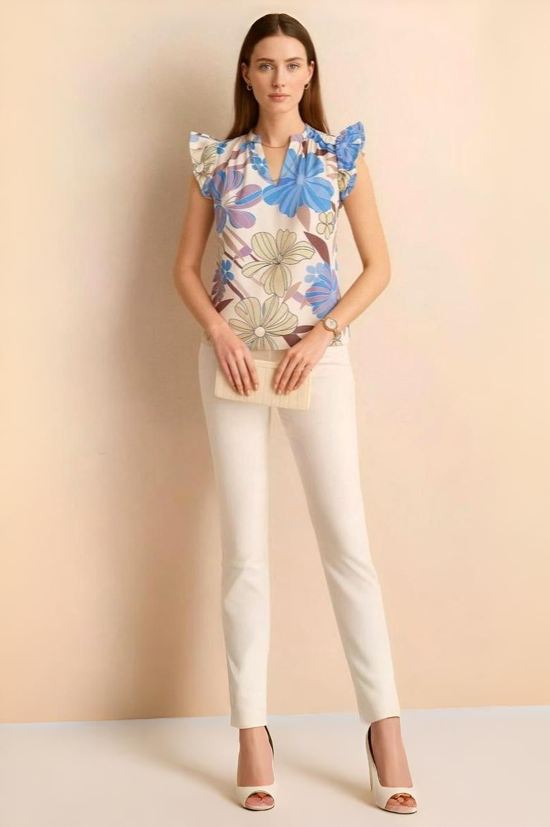 Blooming Elegance Ruffle Sleeve Top