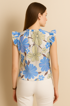 Blooming Elegance Ruffle Sleeve Top