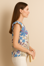 Blooming Elegance Ruffle Sleeve Top