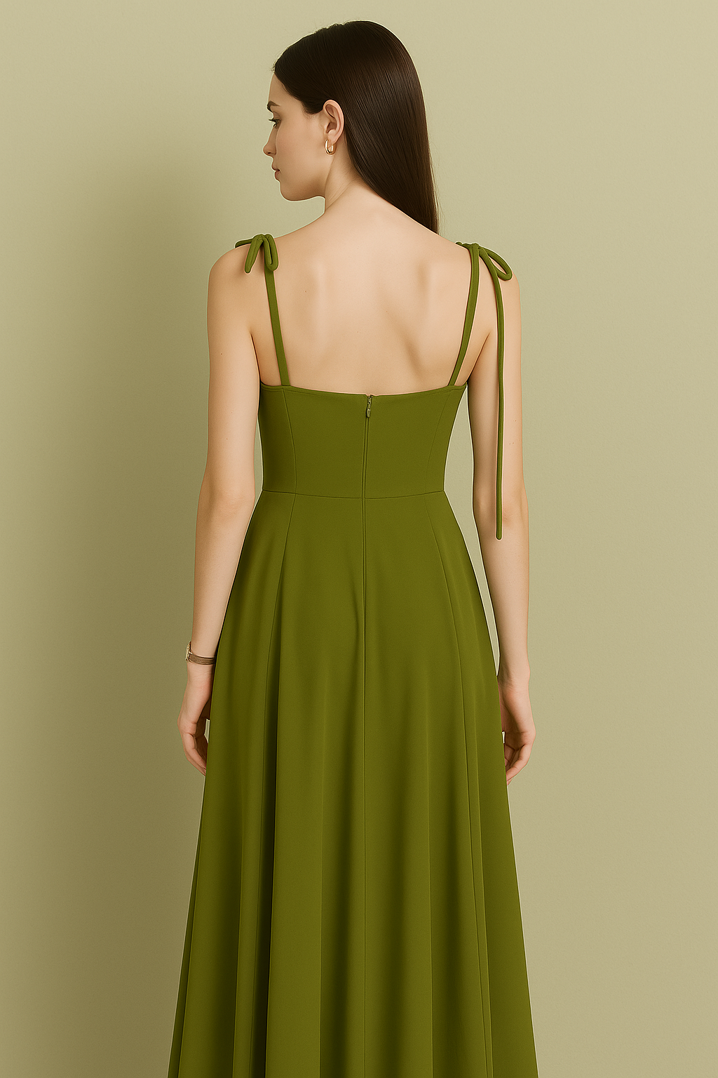 Tie-Shoulder Sweetheart Neck Maxi Dress