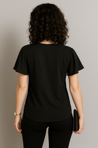 Elegant V-Neck Flutter Sleeve Top for Women