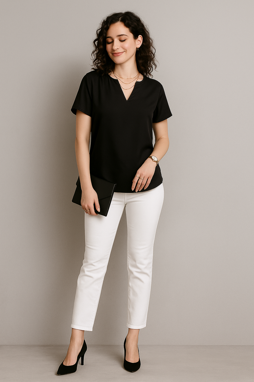 Elegant V-Neck Flutter Sleeve Top for Women