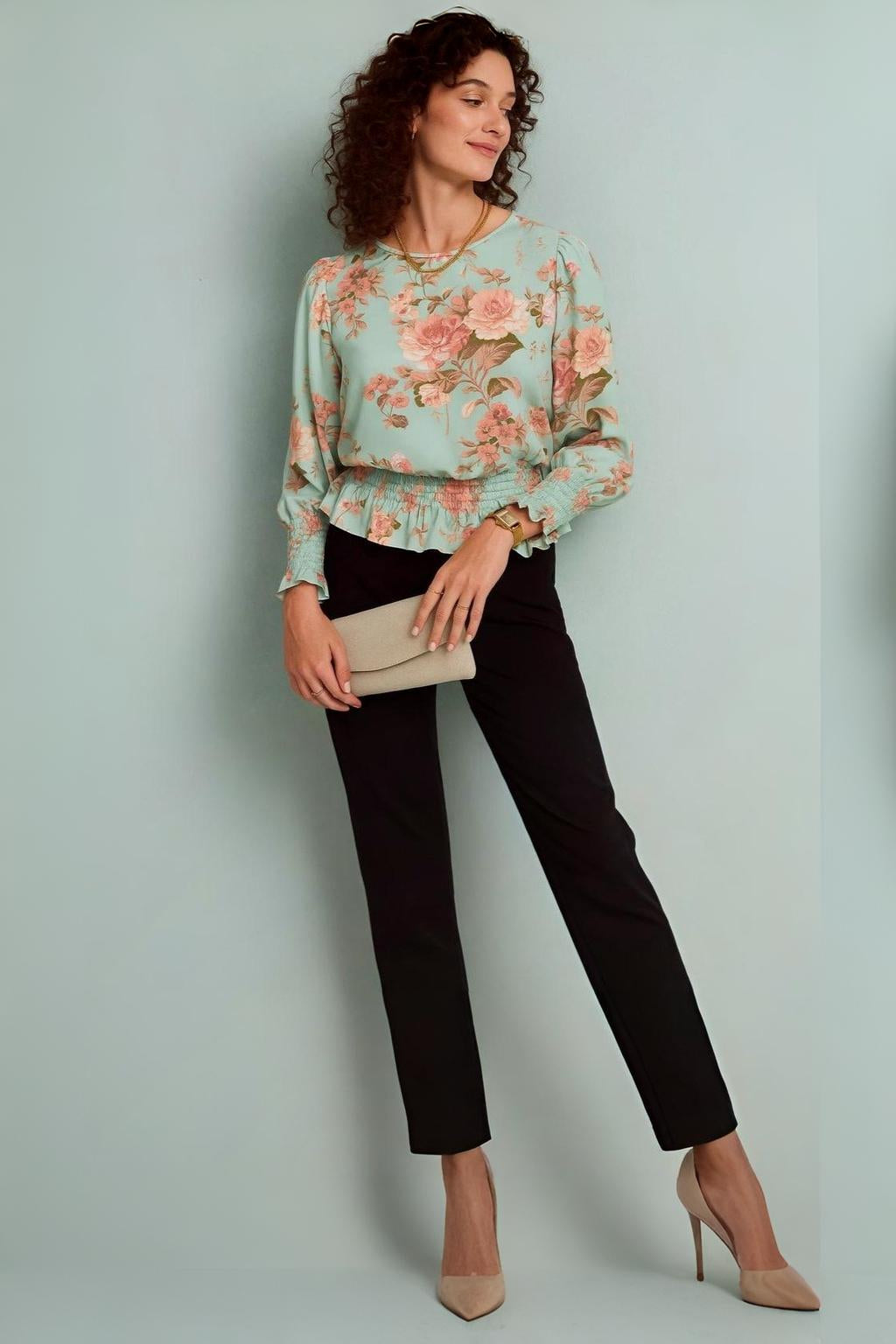 Puff Sleeve Peplum Top