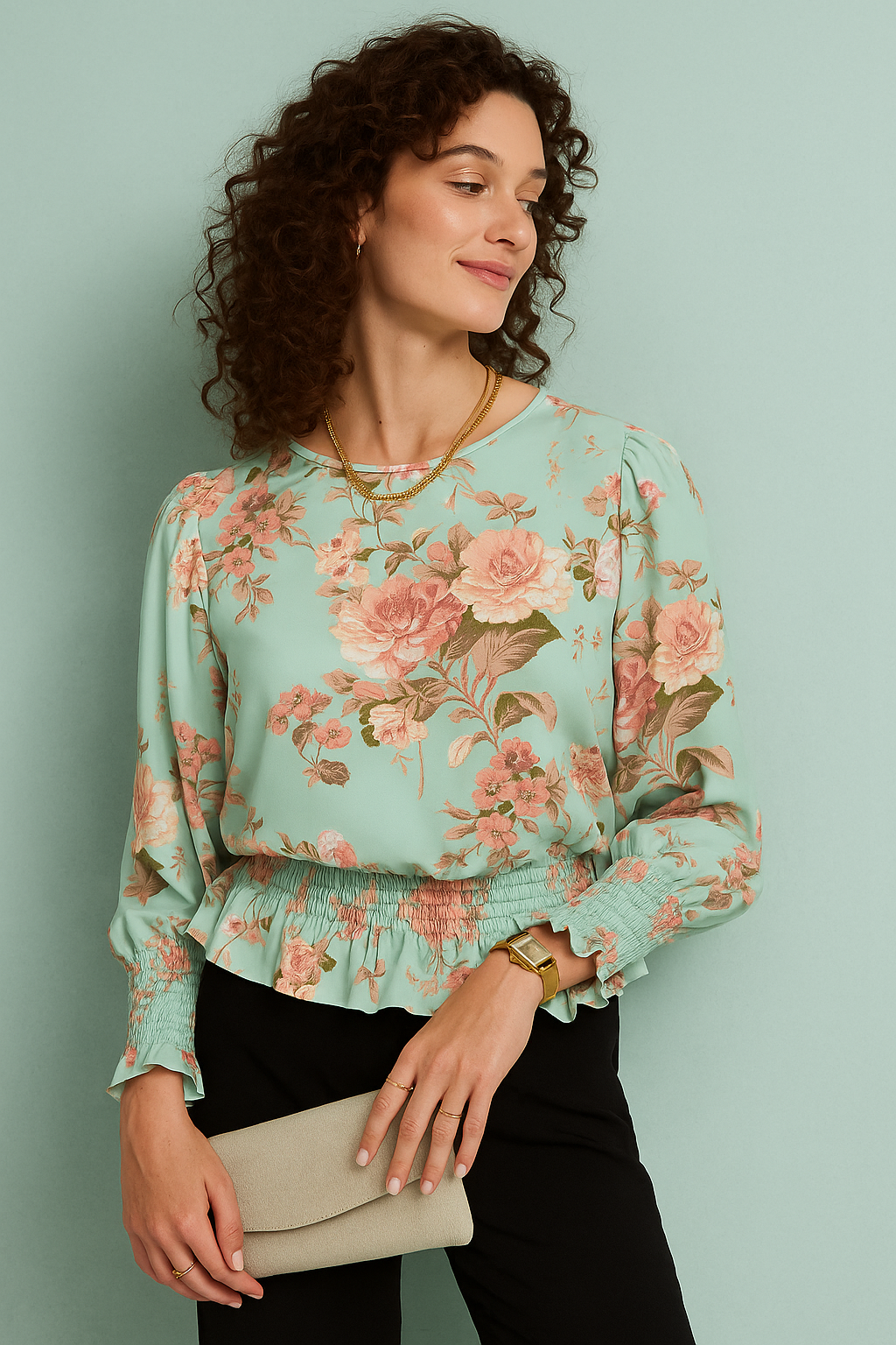 Puff Sleeve Peplum Top