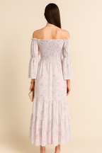 Floral Print Tiered Midi Dress