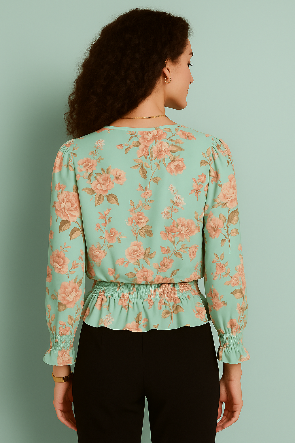 Puff Sleeve Peplum Top