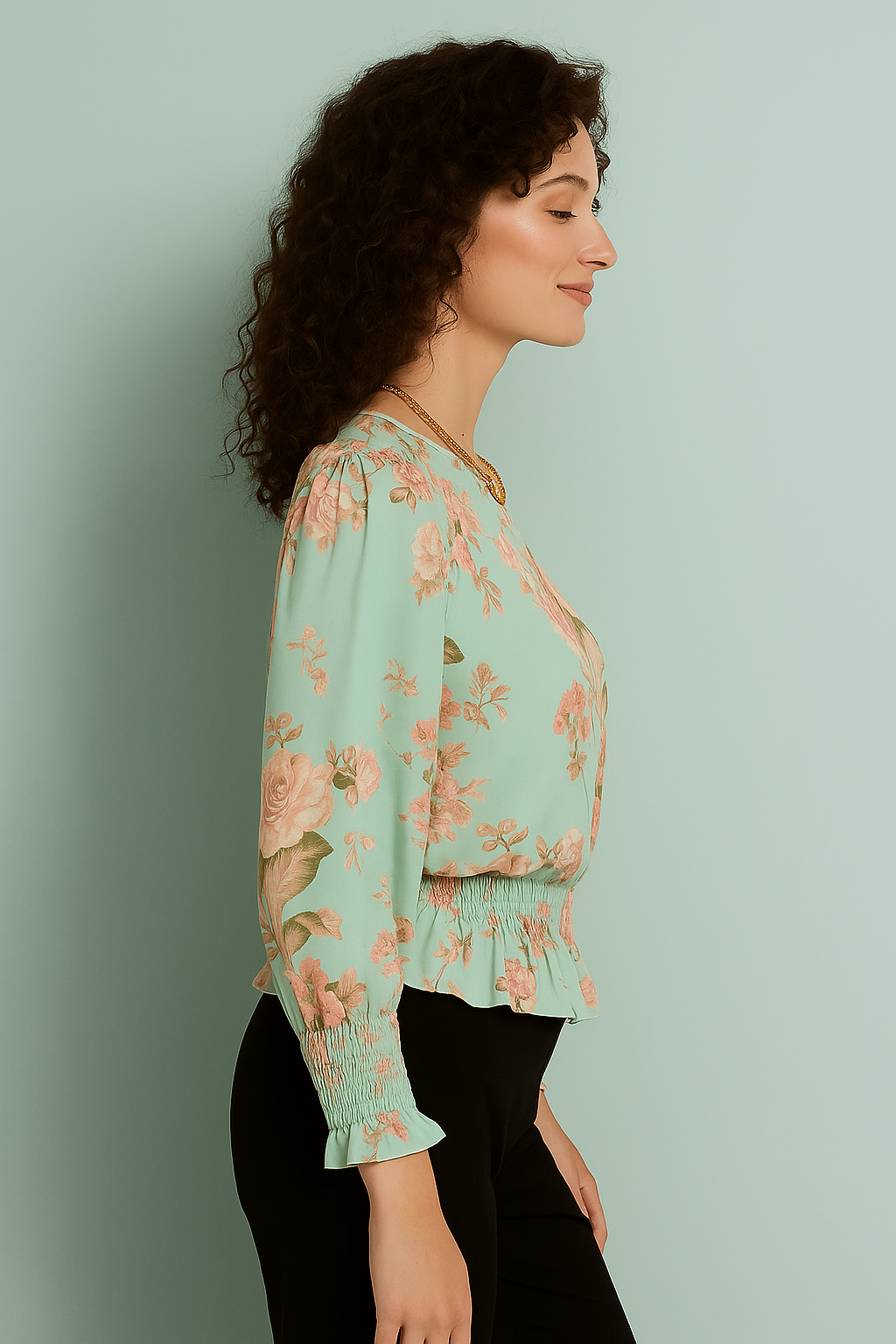Puff Sleeve Peplum Top
