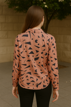 Abstract Geo Print Button-Down Shirt