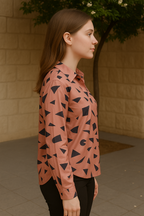 Abstract Geo Print Button-Down Shirt