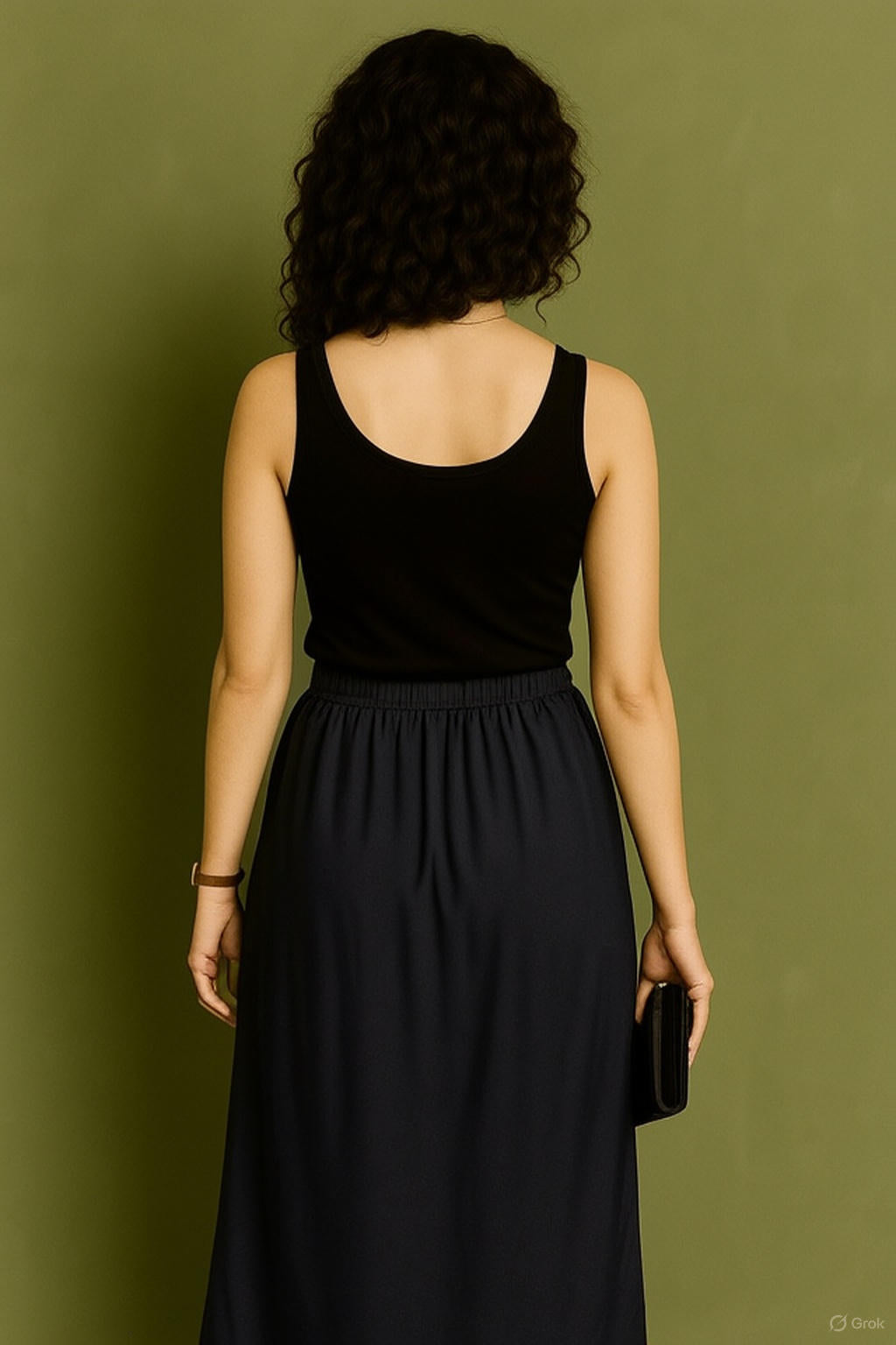 Wrap-Style Midi Skirt with Side Tie Detail