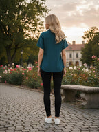 Solid Chic Side-Tie Short Sleeve Shirt