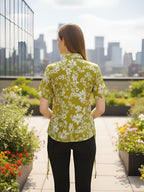 Botanical Bliss Side-Tie Short Sleeve Shirt