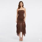 FIT & FLARE  MESH DRESS