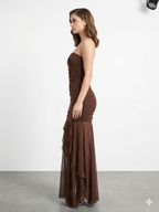 FIT & FLARE  MESH DRESS