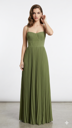 SOLID GEORGETTE  PLEATED DRESS