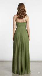 SOLID GEORGETTE  PLEATED DRESS