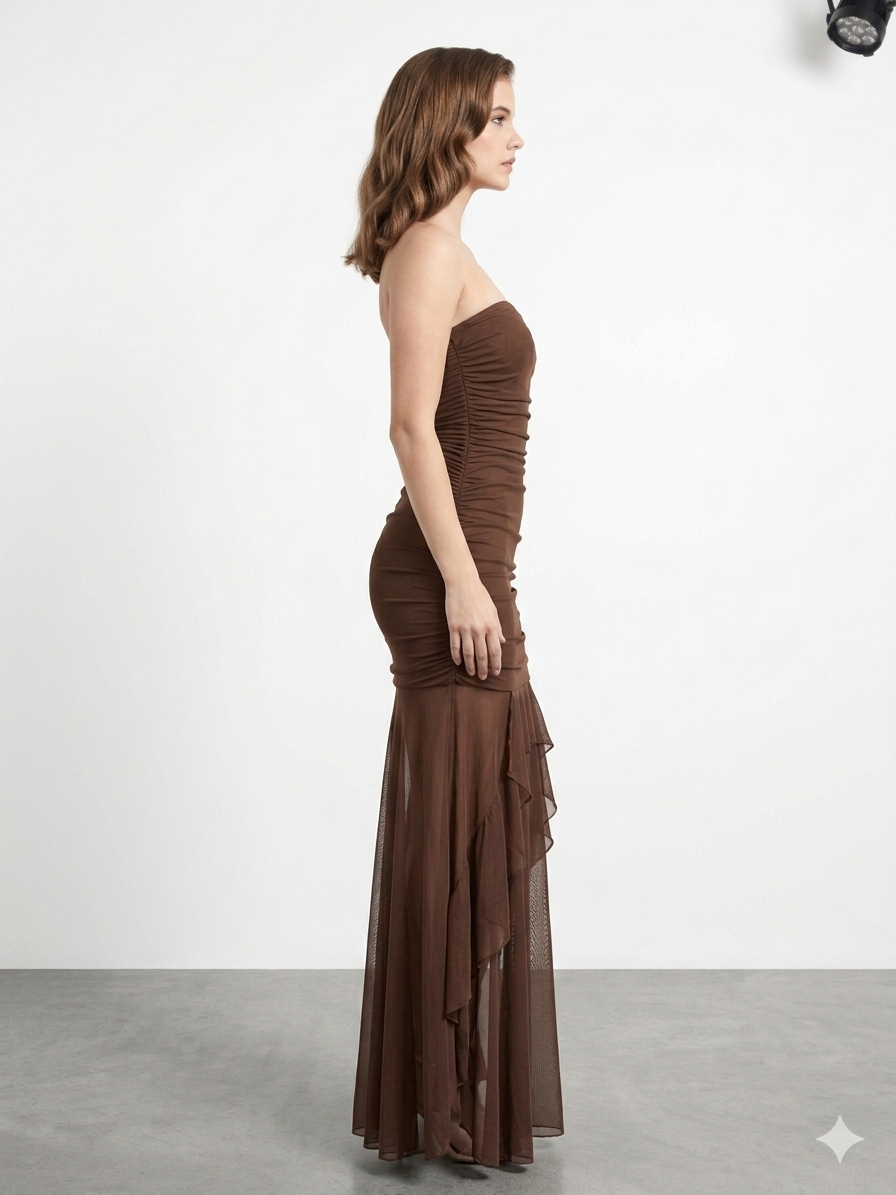 FIT & FLARE  MESH DRESS