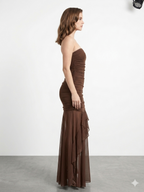 FIT & FLARE  MESH DRESS