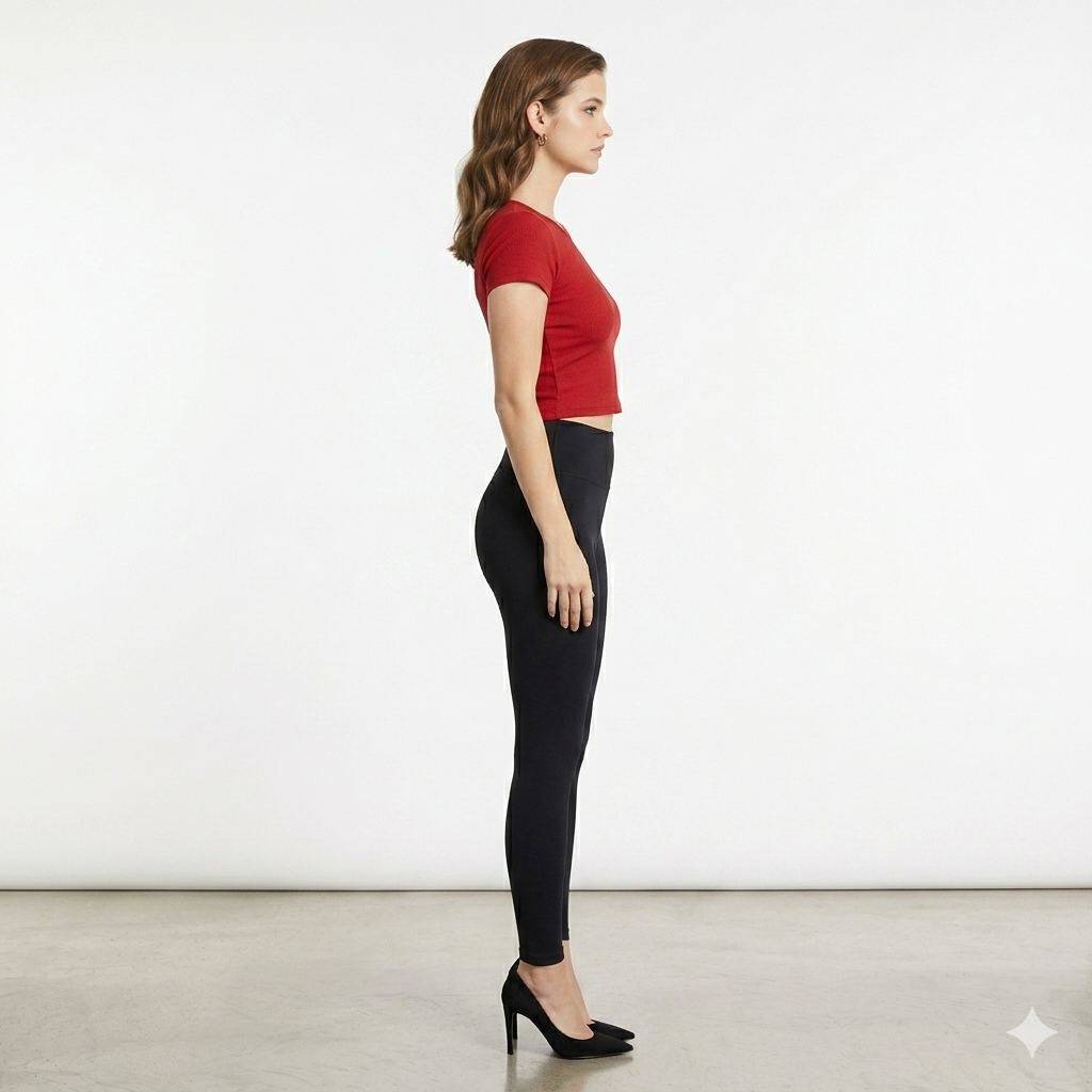 CROP TEE WITH  NECK DETAIL