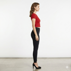 CROP TEE WITH  NECK DETAIL