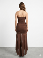 FIT & FLARE  MESH DRESS