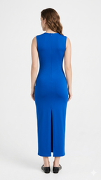 TURTLE NECK SOLID MAXI DRESS