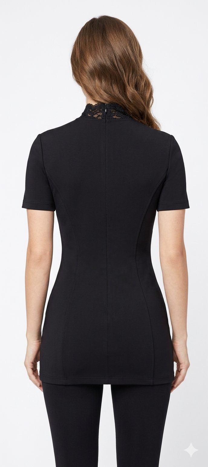 SOLID BLACK  GATHERED DRESS