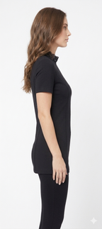 SOLID BLACK  GATHERED DRESS