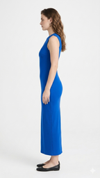 TURTLE NECK SOLID MAXI DRESS
