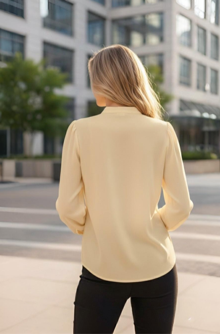 Elegant Pearl-Button Long Sleeve Shirt