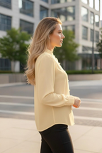 Elegant Pearl-Button Long Sleeve Shirt