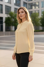 Elegant Pearl-Button Long Sleeve Shirt