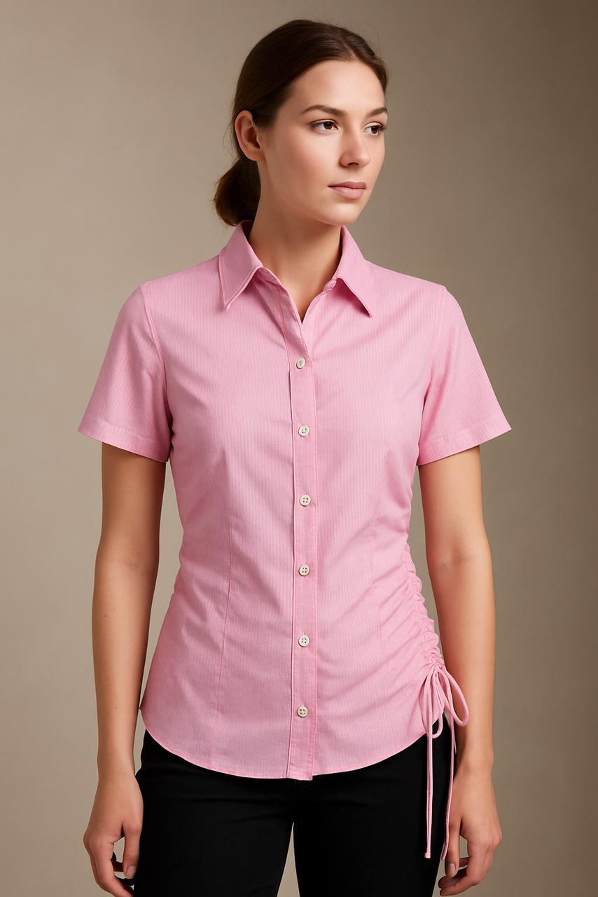 Blush Side-Ruche Shirt