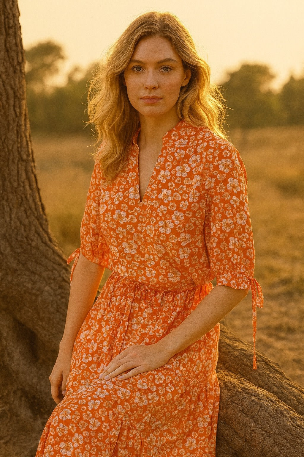 The Golden Hour Tiered Skirt Dress