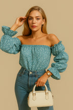 Bohemian Smocked Off-Shoulder Top