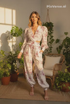 Floral Harmony Co-ord Set with Puff Sleeves