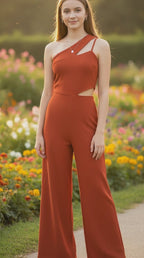 Asymmetric One-Shoulder Cut-Out Jumpsuit
